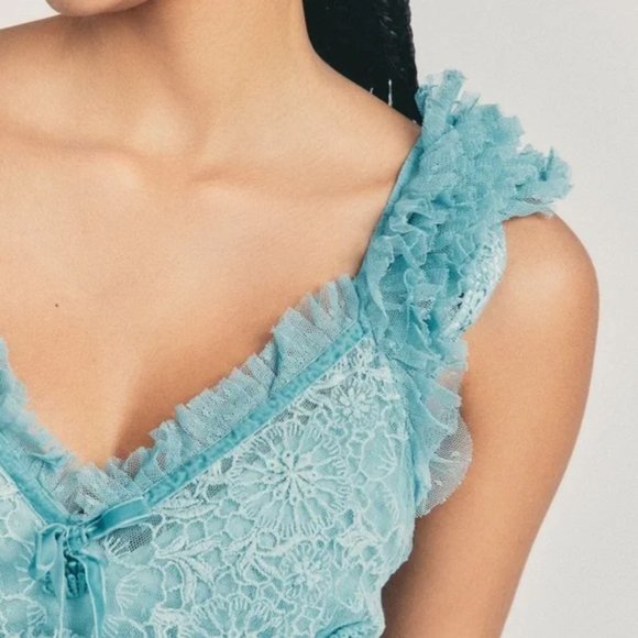 LoveShackFancy Xena Ruffled Lace-Mesh Gown - Picture 3 of 5